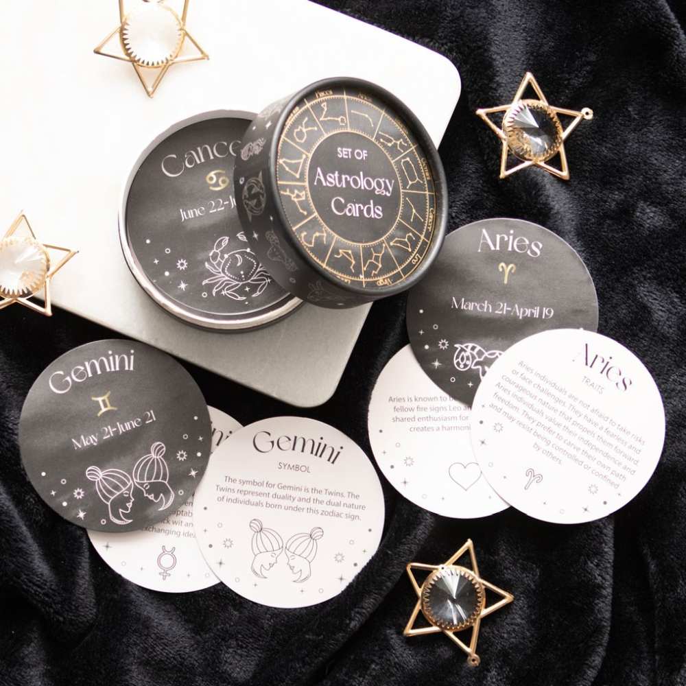 Something Different - Astrology Gift Set Card Game - Black/Gold coloured